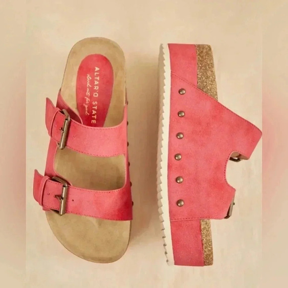 Altar'd State Shoes - Altar'd State Red Serenna Platform Sandals New